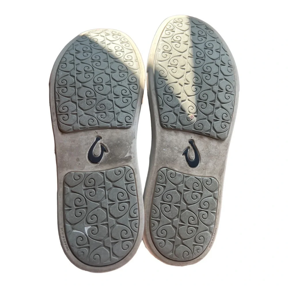 OLUKAI pehuea palm print black mesh slip in shoe womens 9‎